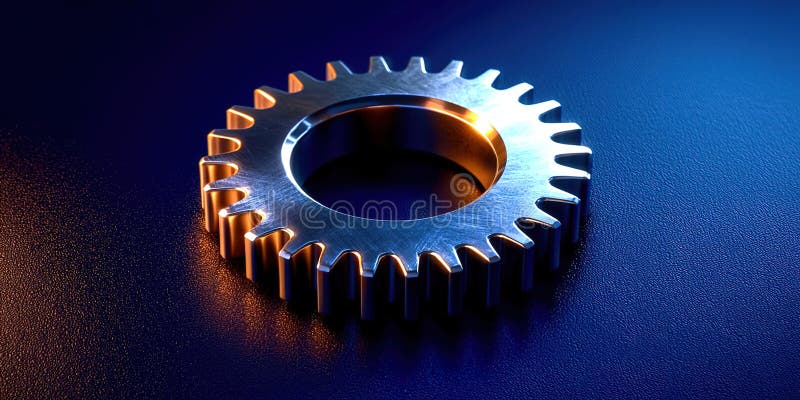 Metallic gear emblem stock images