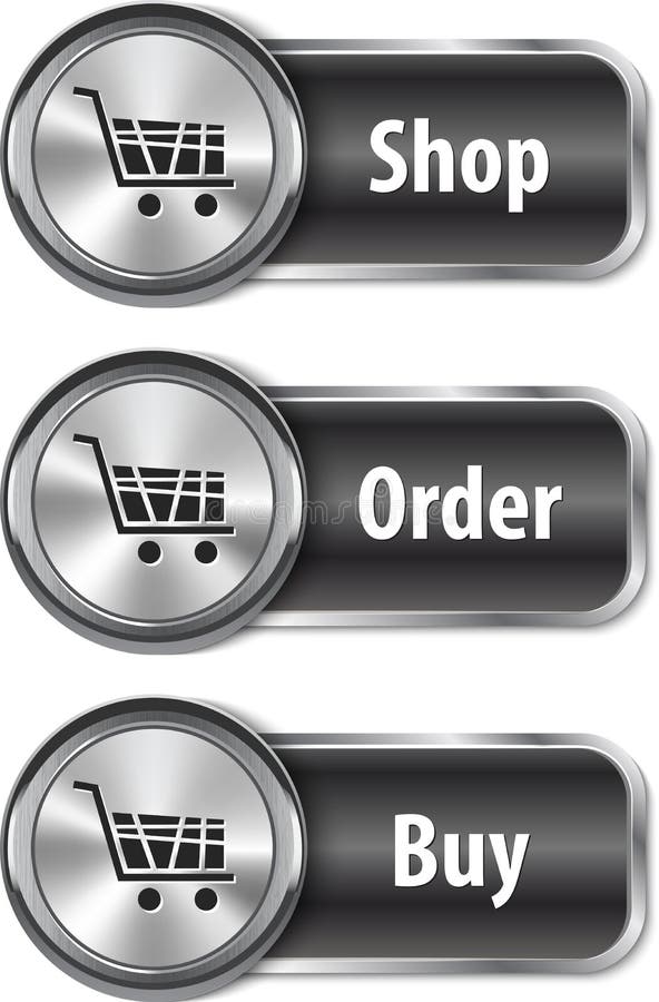 Metallic and glossy web elements/buttons for online shopping royalty free illustration Metallic and glossy web elements/buttons for online shopping royalty free illustration