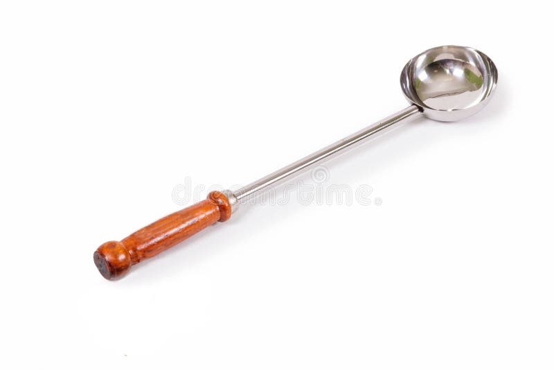 Metallic Ladle on White Background Stock Photo - Image of steel, object ...