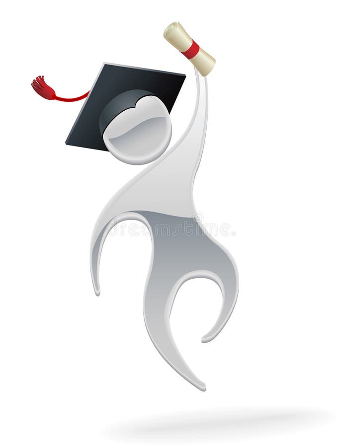 Metallic man graduation concept royalty free illustration