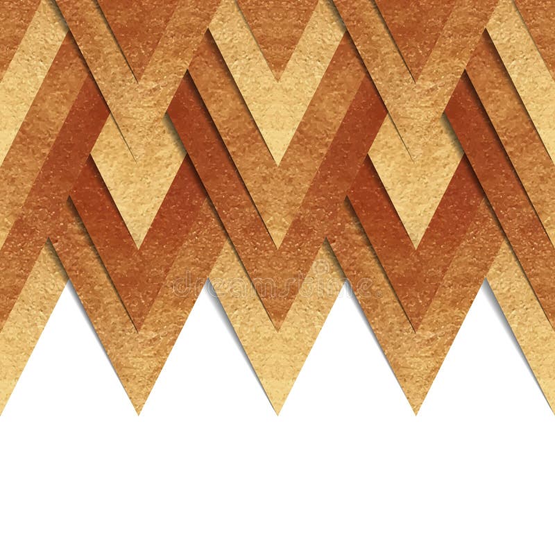 Metallic Old Gold Paper Border Background Stock Vector Illustration