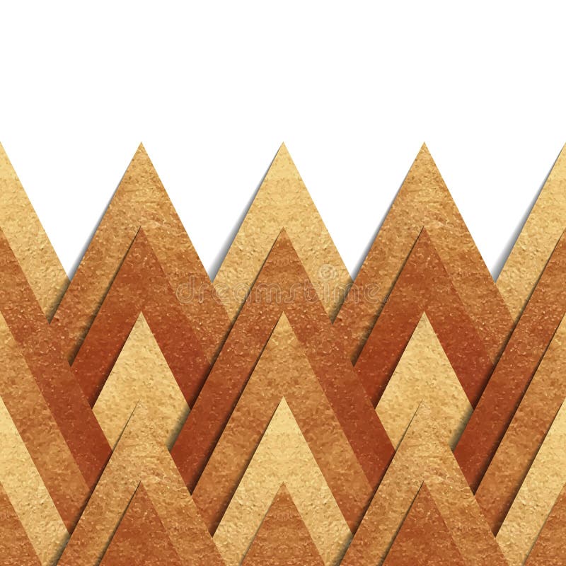 Metallic Old Gold Paper Border Background Stock Vector Illustration