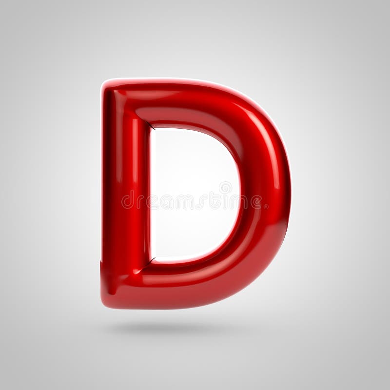 Metallic Paint Red Letter D Uppercase Stock Illustration - Illustration ...