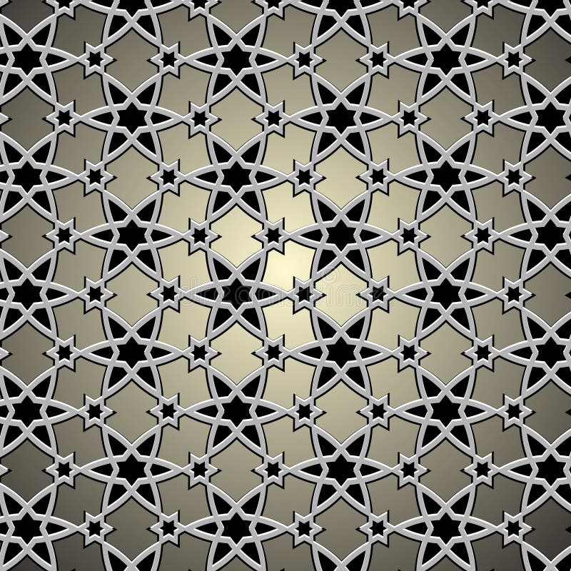 Metallic pattern on islamic motif