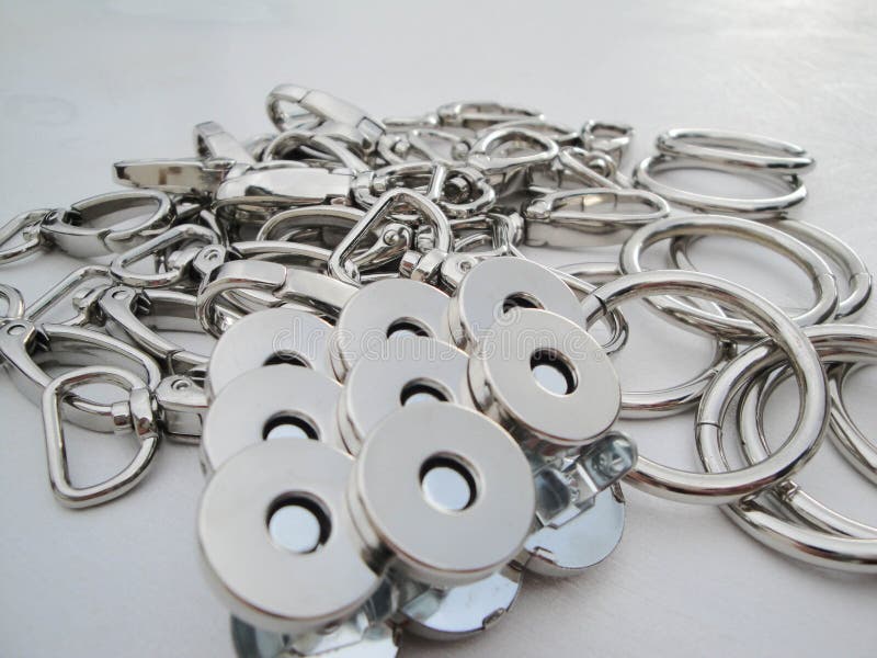 Metallic Products for the Clothing Industry. Carabiner in Color Nickel ...