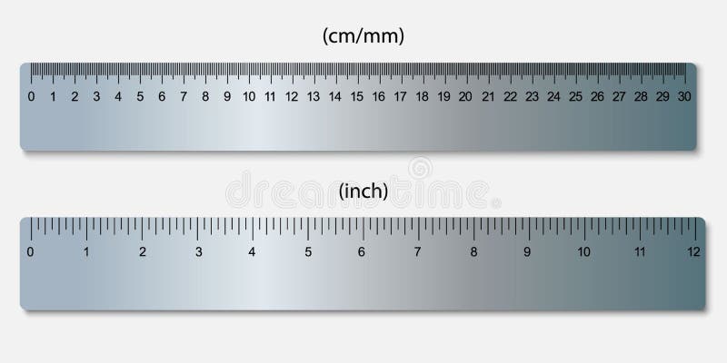 rulers, marked in centimeters and inches.