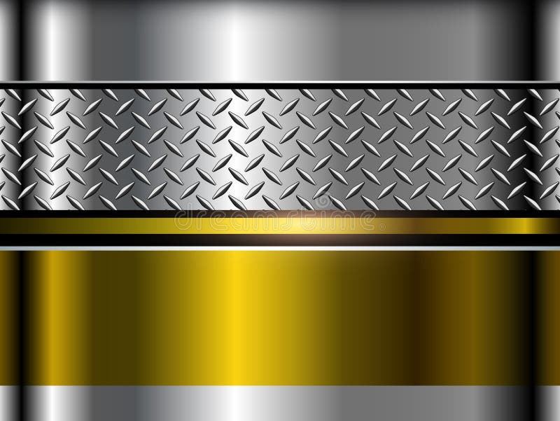 Metallic Silver Gold Background, 3d Metal Shiny Chrome with Diamond ...