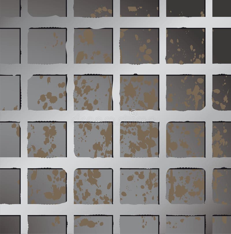 Metallic square fence background.