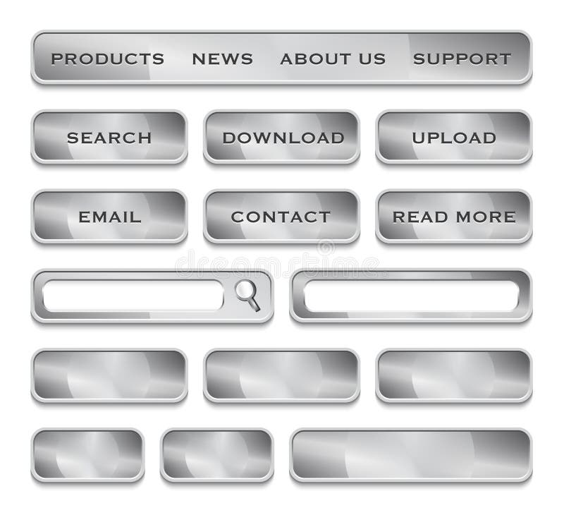 Metallic website design elements