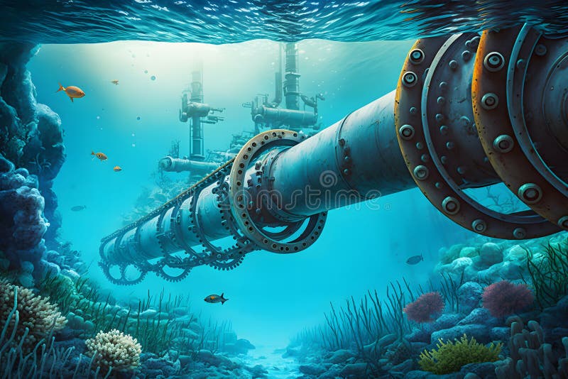 Hình ảnh của ống màu vàng kim loại được dùng để vận chuyển khí hoặc dầu dưới đáy biển tại... sẽ khiến bạn nghĩ đến những công trình ngầm xi măng được xây dựng dưới đáy biển mang tính kỳ công và độc đáo cùng với sự phát triển trong ngành công nghiệp.