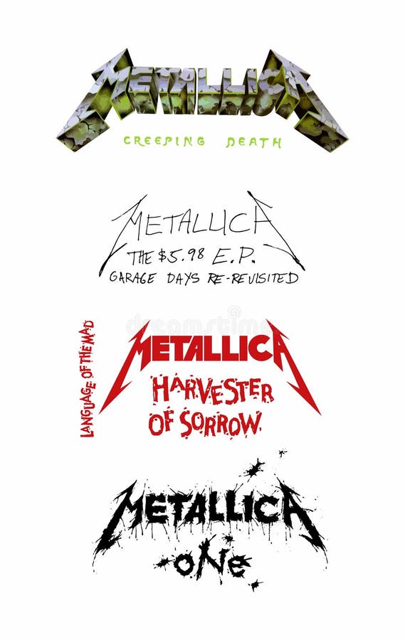 Metallica 80`s era singles logos.