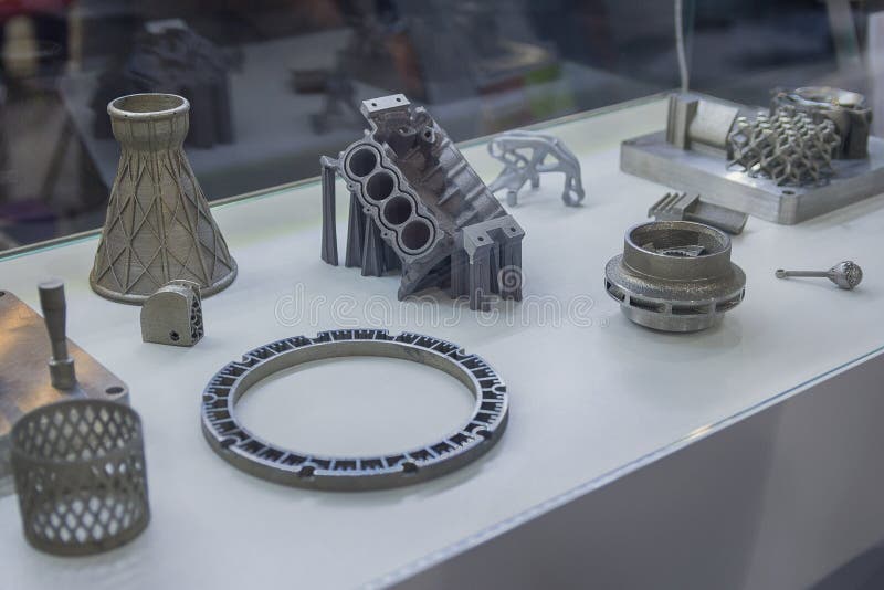 Metal objects printed on a 3D printer. Industry. Metal objects printed on a 3D printer. Industry