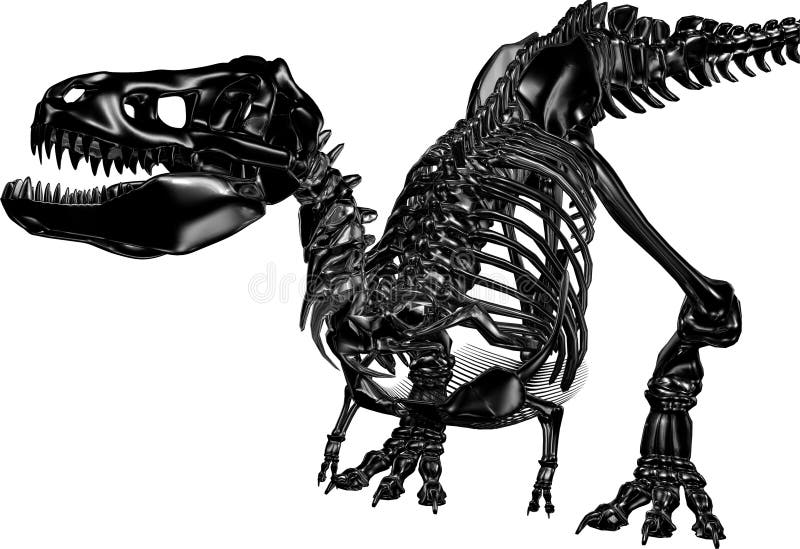 A stylish metallic dinosaur skeleton. A stylish metallic dinosaur skeleton