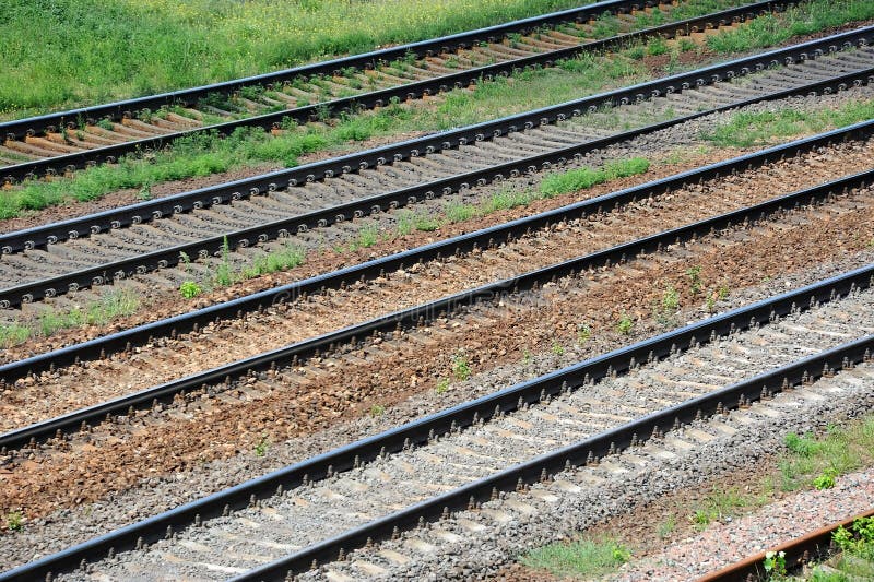 Metals on rail track stock image. Image of path, engineering 103791943