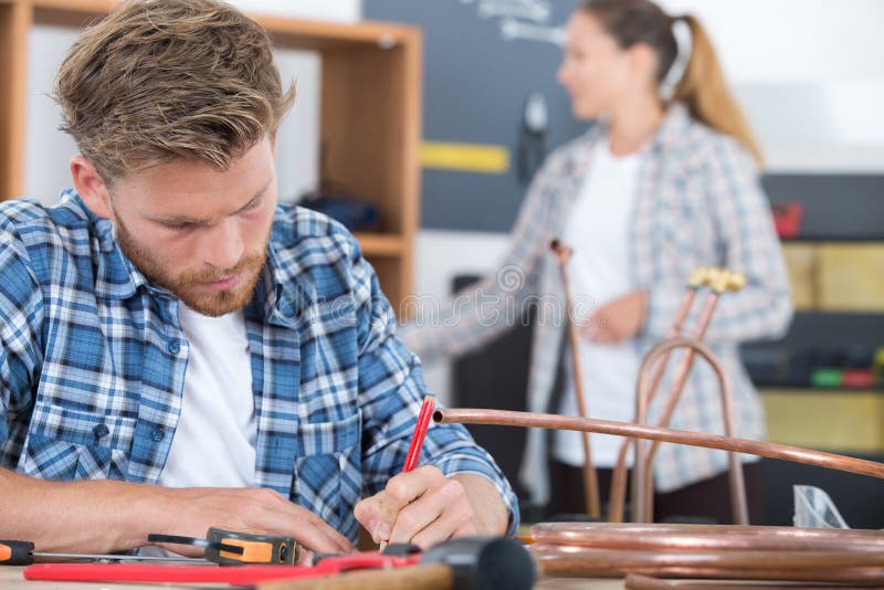 Metalwork Students Training in Stock Image Image of