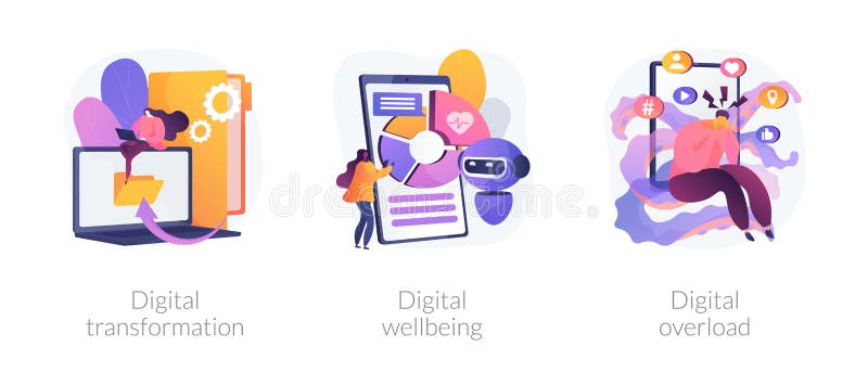 Metaphern des Weltdigitalisierungsvektorkonzepts vektor abbildung