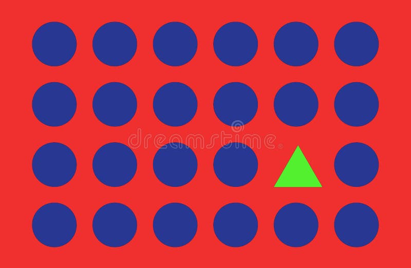 Metaphorical concept of being unique and different from everything else. colors blue, green and red stock illustration