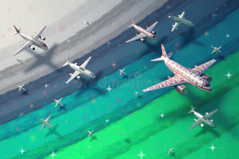 Metaphorical Progression Through Organized Layers Abstract visualization of layered translucent planes in calming gradient colors royalty free illustration