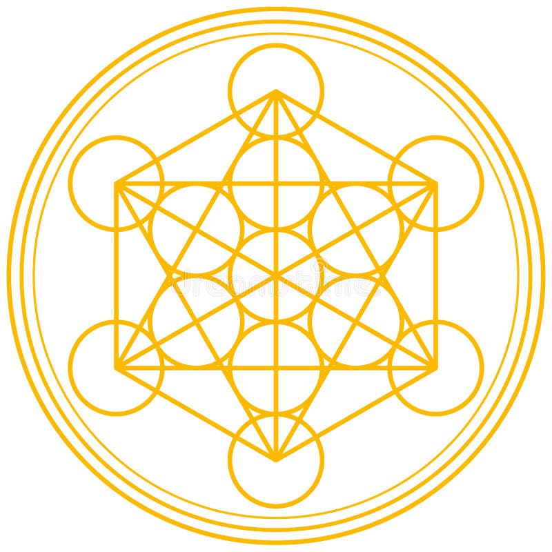Metatron Cube Gold royalty free illustration Metatron Cube Gold royalty free illustration