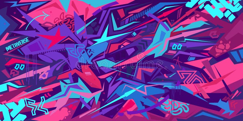 Background of a Bright Vibrant Colors Flowing through a Digital Metaverse  Stock Illustration - Illustration of wave, background: 277922305