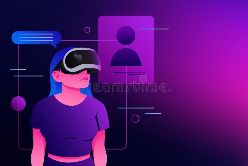 Metaverse Reality. Virtual Communication and Contacts Illustration