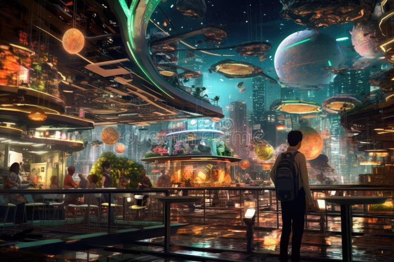 Metaverse technology concept VR virtual reality Metaverse Visualization simulation royalty free illustration