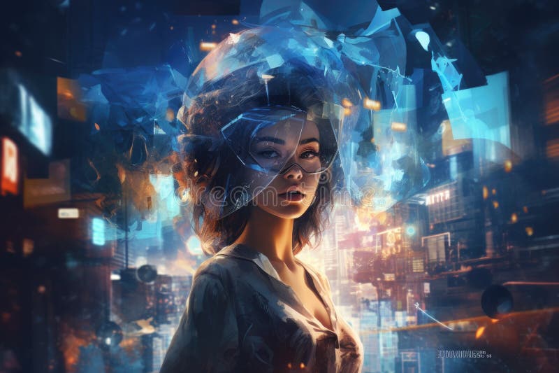 Metaverse technology concept VR virtual reality Metaverse Visualization simulation vector illustration