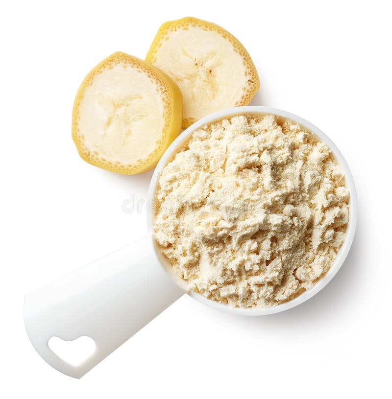 Maatlepel banaanproteïne royalty-vrije stock fotografie
