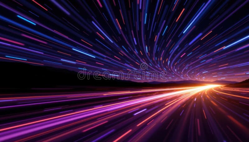 Meteor trail gradient inspirowany kosmicznymi paskami prędkości ilustracji