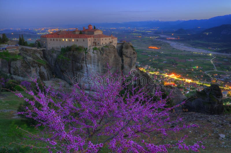 Meteora, Greece - spring picture, monastery Saint Stephen royalty free stock photo Meteora, Greece - spring picture, monastery Saint Stephen royalty free stock photo