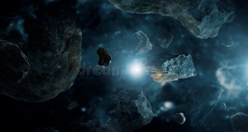 Meteorites in deep space planets. Asteroids in distant solar system. royalty free stock image Meteorites in deep space planets. Asteroids in distant solar system. royalty free stock image