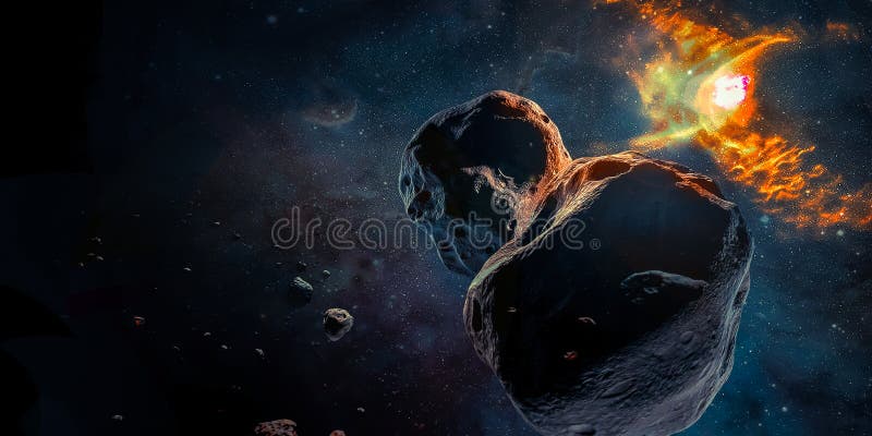 Meteoritos no espaço profundo foto de stock