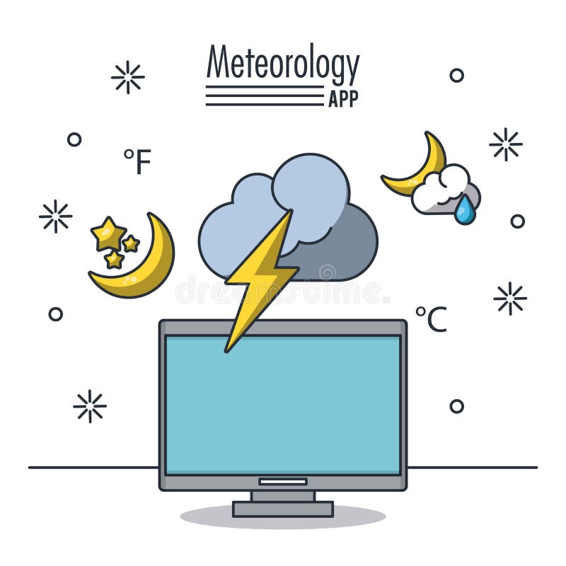 Meteorologia app del tempo illustrazione di stock Meteorologia app del tempo illustrazione di stock