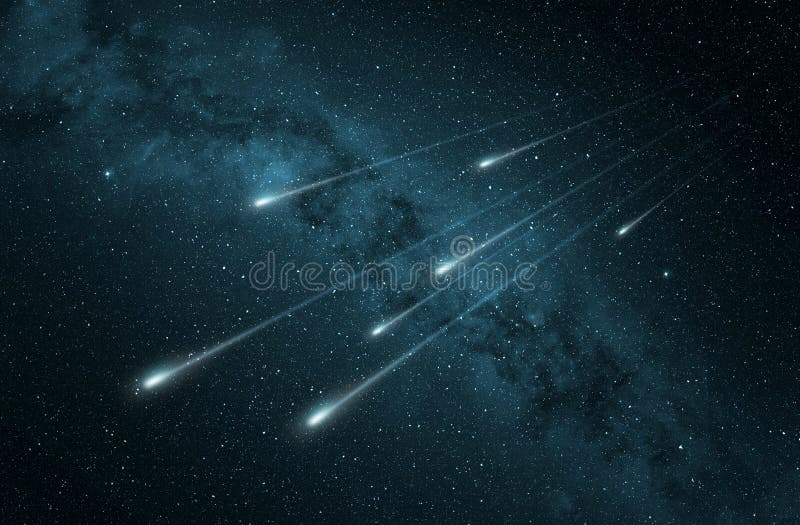 Meteorschauer in der Milchstraße lizenzfreie abbildung Meteorschauer in der Milchstraße lizenzfreie abbildung