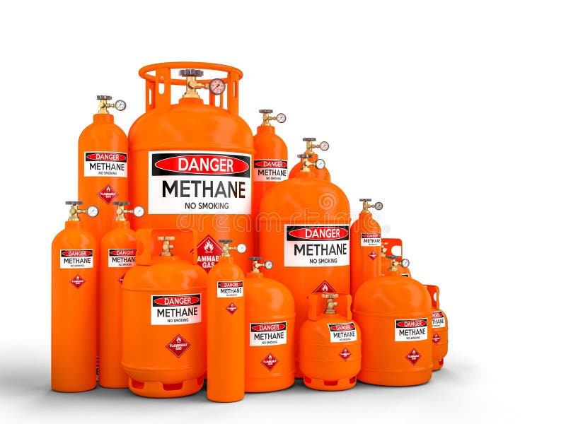 Methane gas cylinder stock illustration. Illustration of heavy 38354974