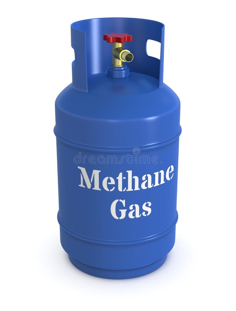 Close Up Blue Methane Gas Cylinder Render Stock Illustrations 2 Close Up Blue Methane Gas