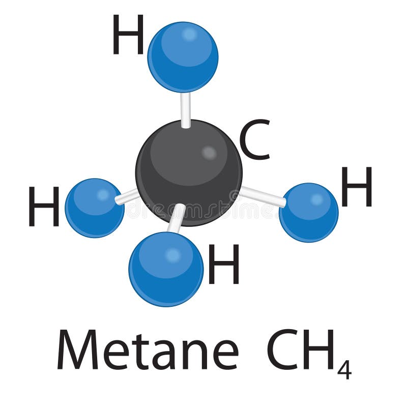 Methane molecule stock illustration. Illustration of industrial - 23295305