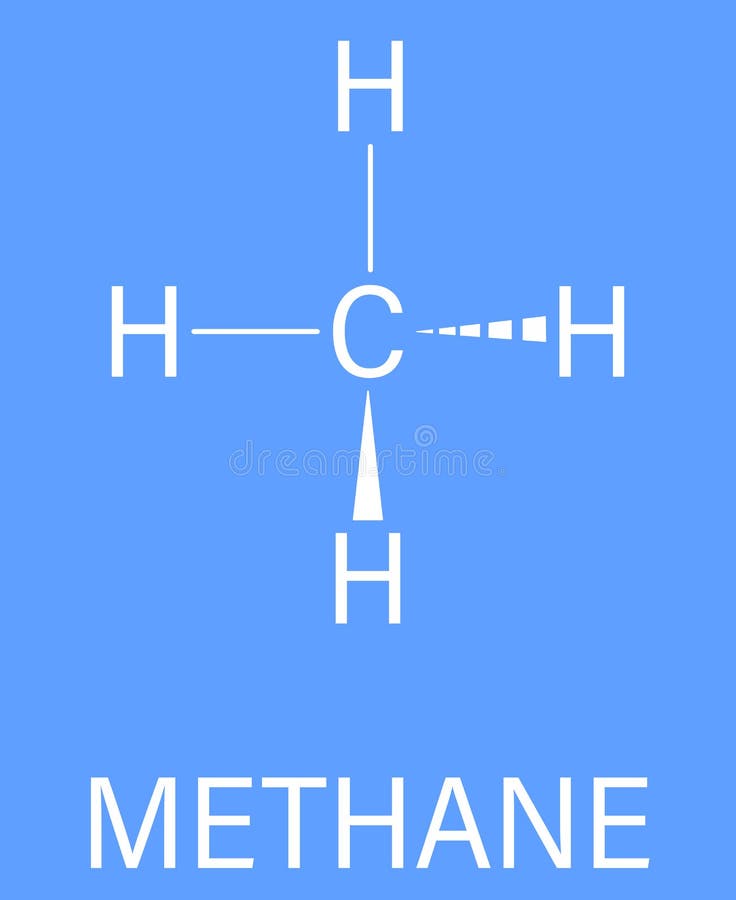 Methane Natural Gas Molecule. Skeletal Formula. Stock Vector ...