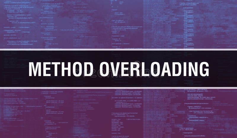 Method overloading with Digital java code text. Method overloading and Computer software coding vector concept. Programming coding script java, digital program code with Method overloading on screen. Programming coding script java stock images, royalty-free photos and pictures