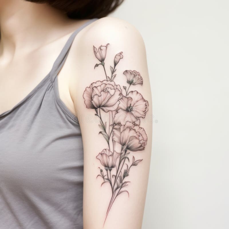Elegant orange flower tattoo - Tattoogrid.net