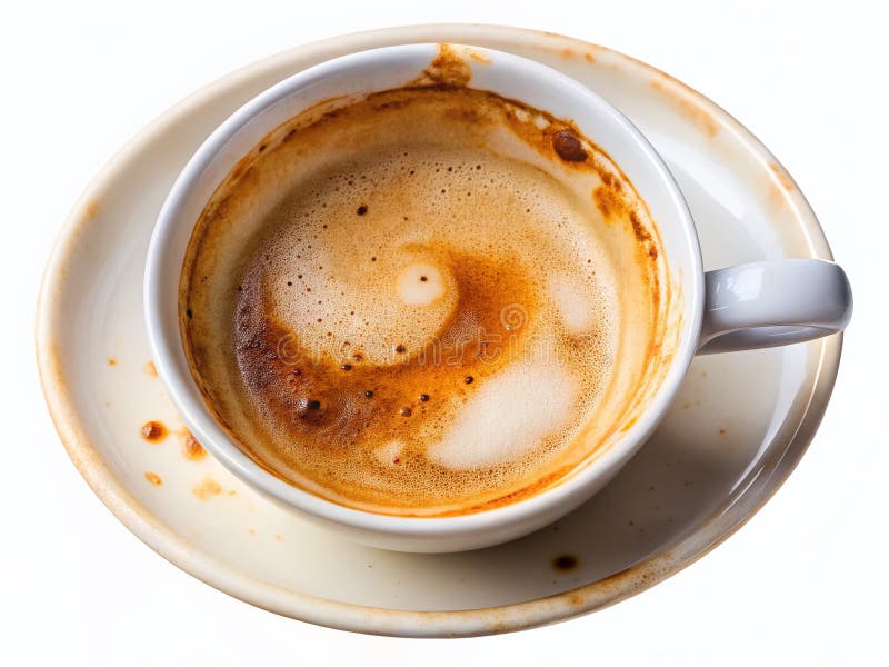 Clean Your Plate Detailed Studio Shot of a Used White Coffee Mug Against a Transparent Background Perfect for stock illustration