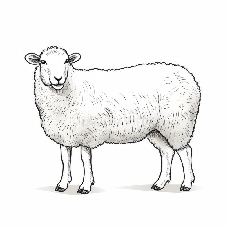 Premium Vector | Cute sheep or lamb head engraving style vector  illustration realistic image