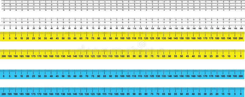 Metric Ruler. 200 Centimeters Metric Vector Ruler Stock Vector