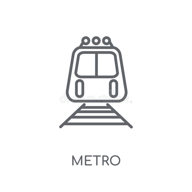 Metro lineair pictogram Modern overzichtsmetro embleemconcept op witte bedelaars royalty-vrije illustratie Metro lineair pictogram Modern overzichtsmetro embleemconcept op witte bedelaars royalty-vrije illustratie
