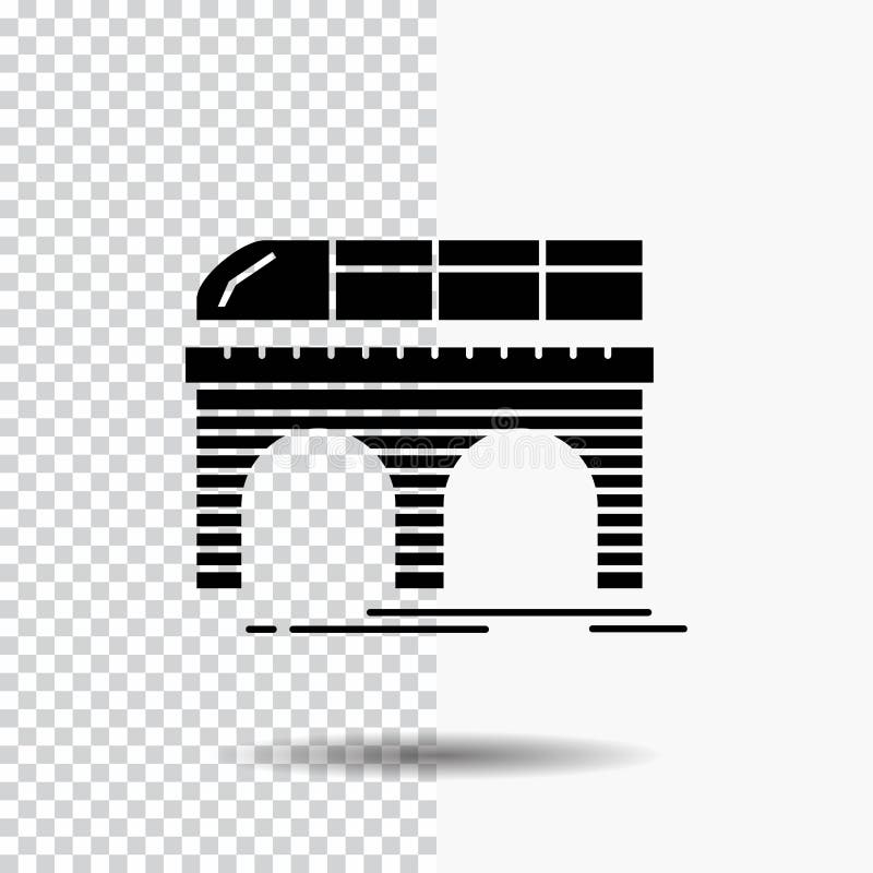 Metro, railroad, railway, train, transport Glyph Icon on Transparent Background. Black Icon royalty free illustration