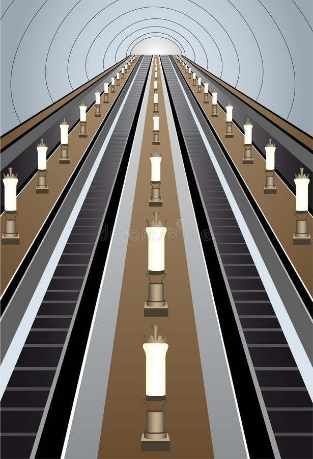 Metro roltrapvector vector illustratie Metro roltrapvector vector illustratie