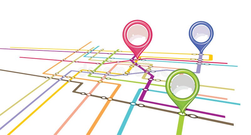 Metro scheme - subway map vector illustration