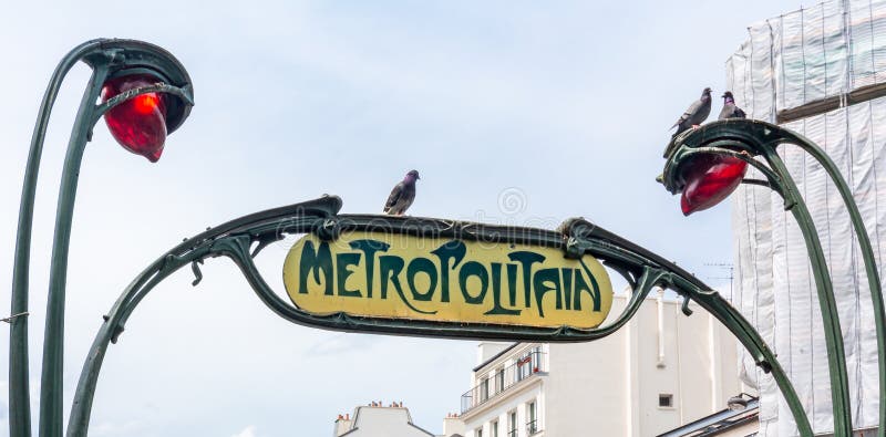 Metro Sign in Montmartre, Paris, France Editorial Photography - Image of  note, landmark: 218344707