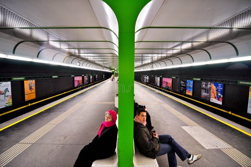 Metro station in Vienna stock photography