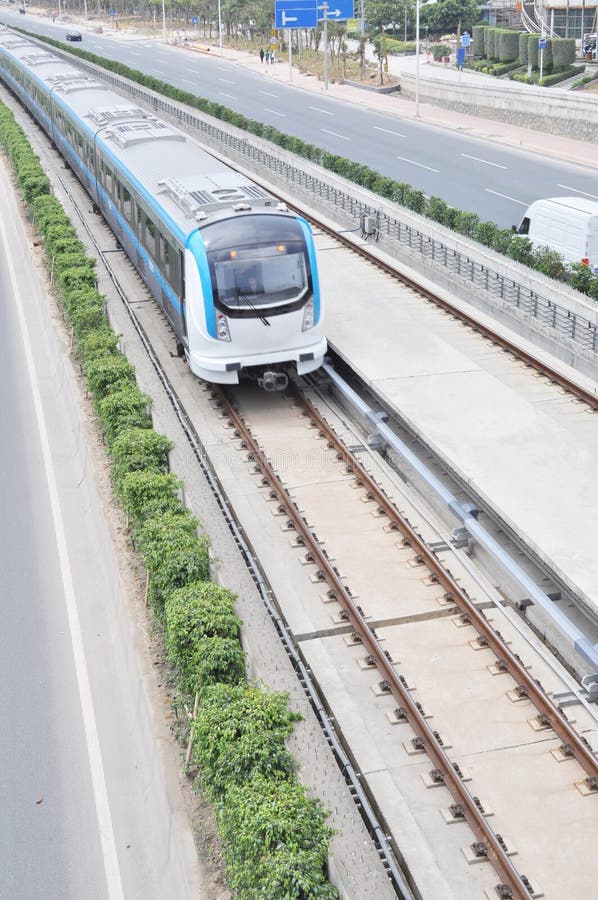 Metro train stock image. Image of high, train, tracks 19039415